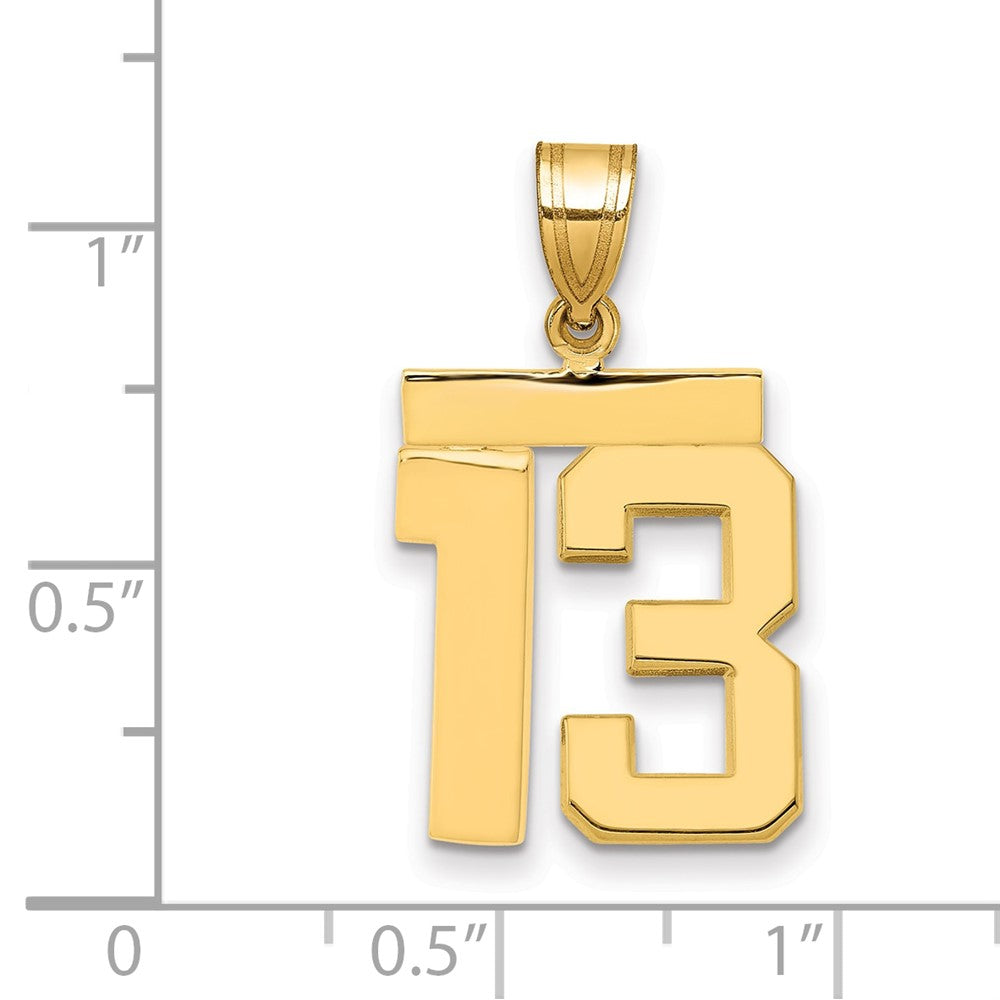 14k Medium Polished Number 13 Charm
