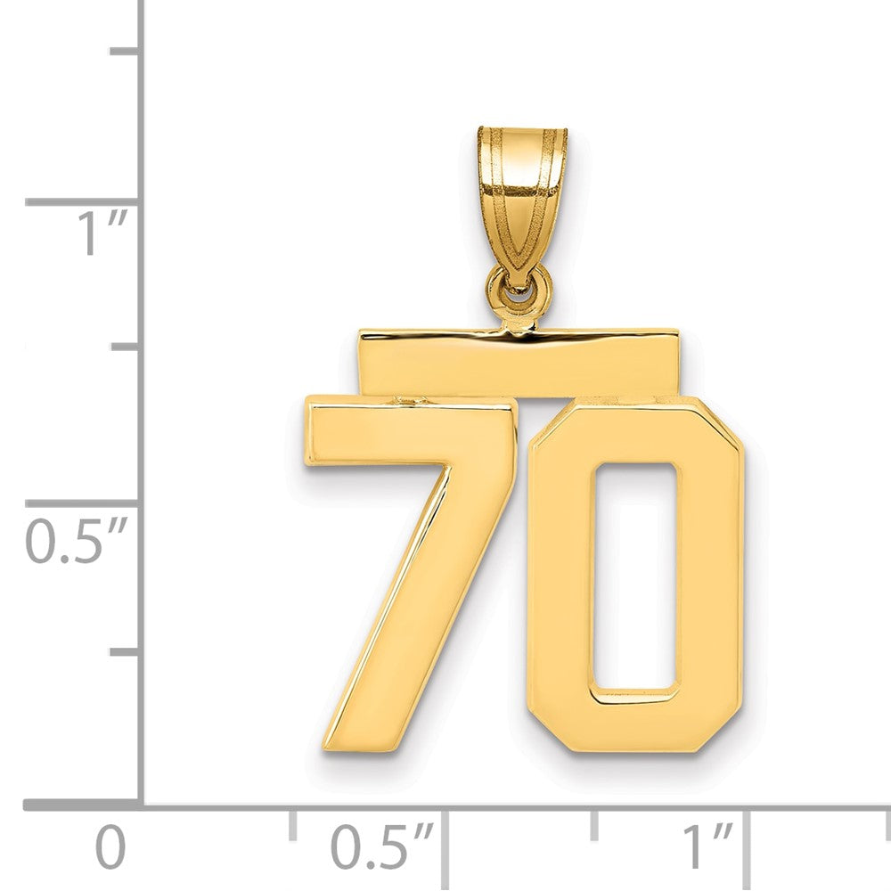 10k Medium Polished Number 70 Charm