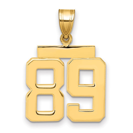 14k Medium Polished Number 89 Charm