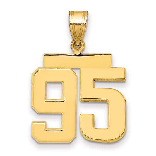 14k Medium Polished Number 95 Charm