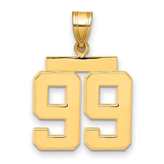 14k Medium Polished Number 99 Charm