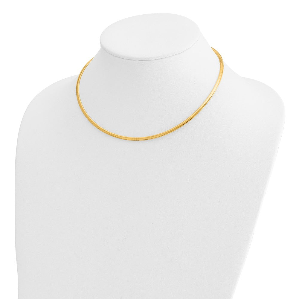 14k 3mm Domed Omega Necklace