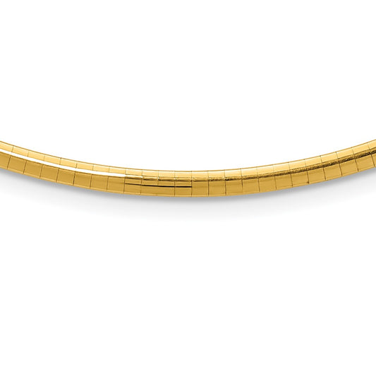 14k 3mm Domed Omega Necklace