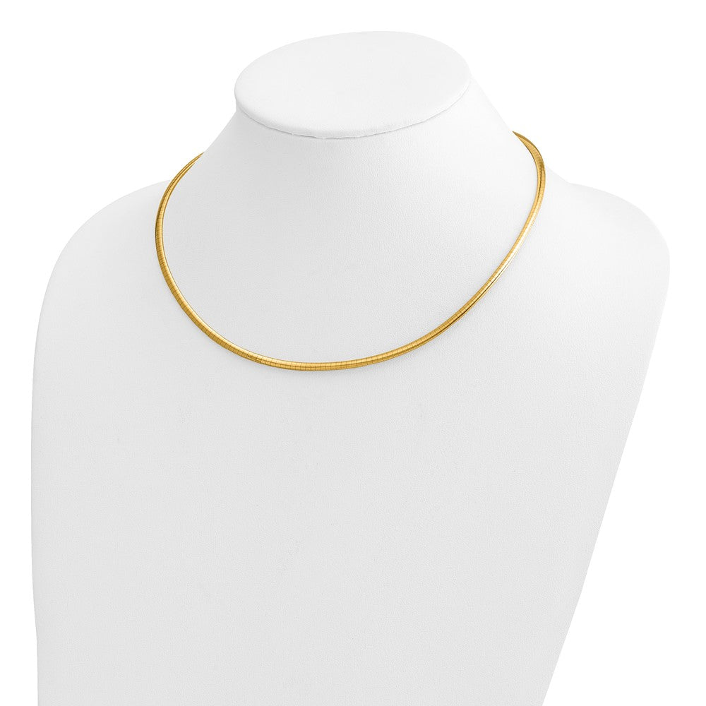 14k 3mm Domed Omega Necklace