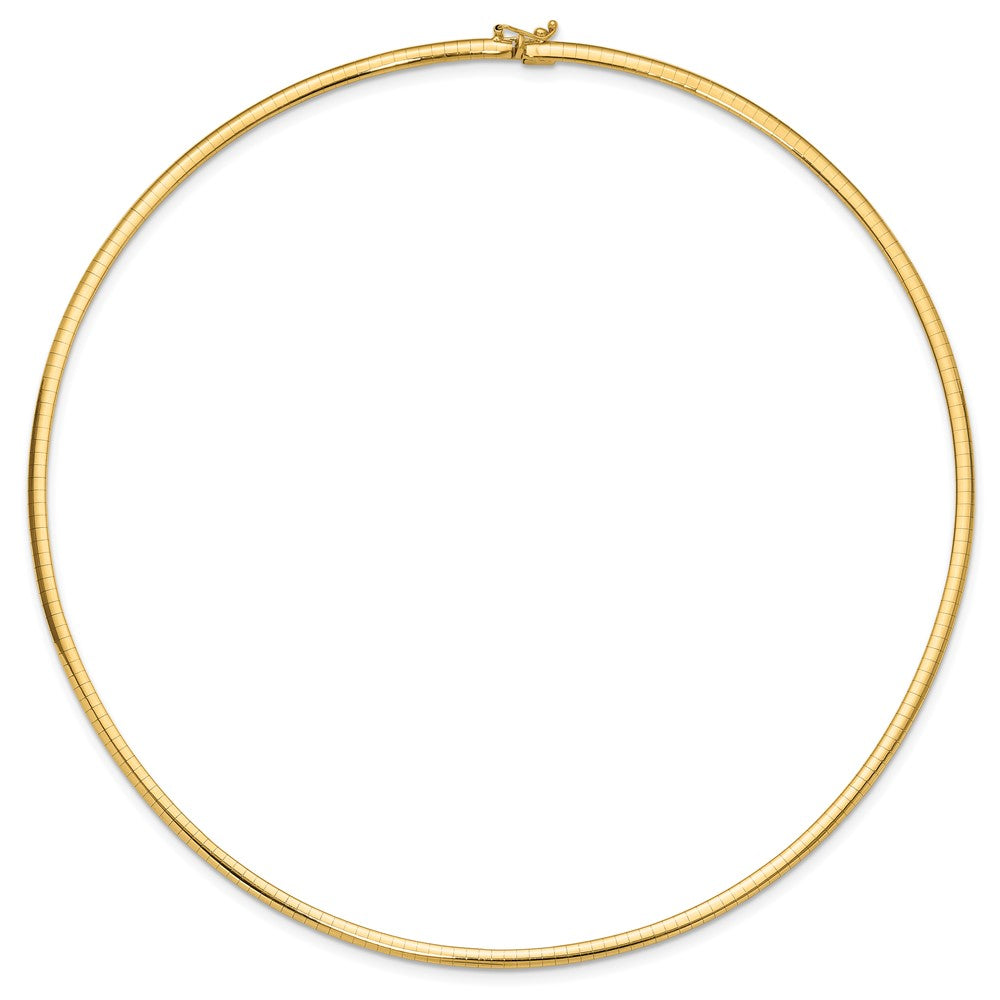 14k 3mm Domed Omega Necklace