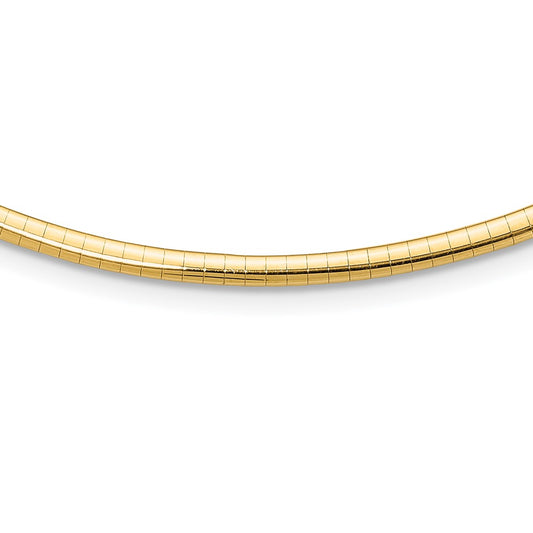 14k 3mm Domed Omega Necklace
