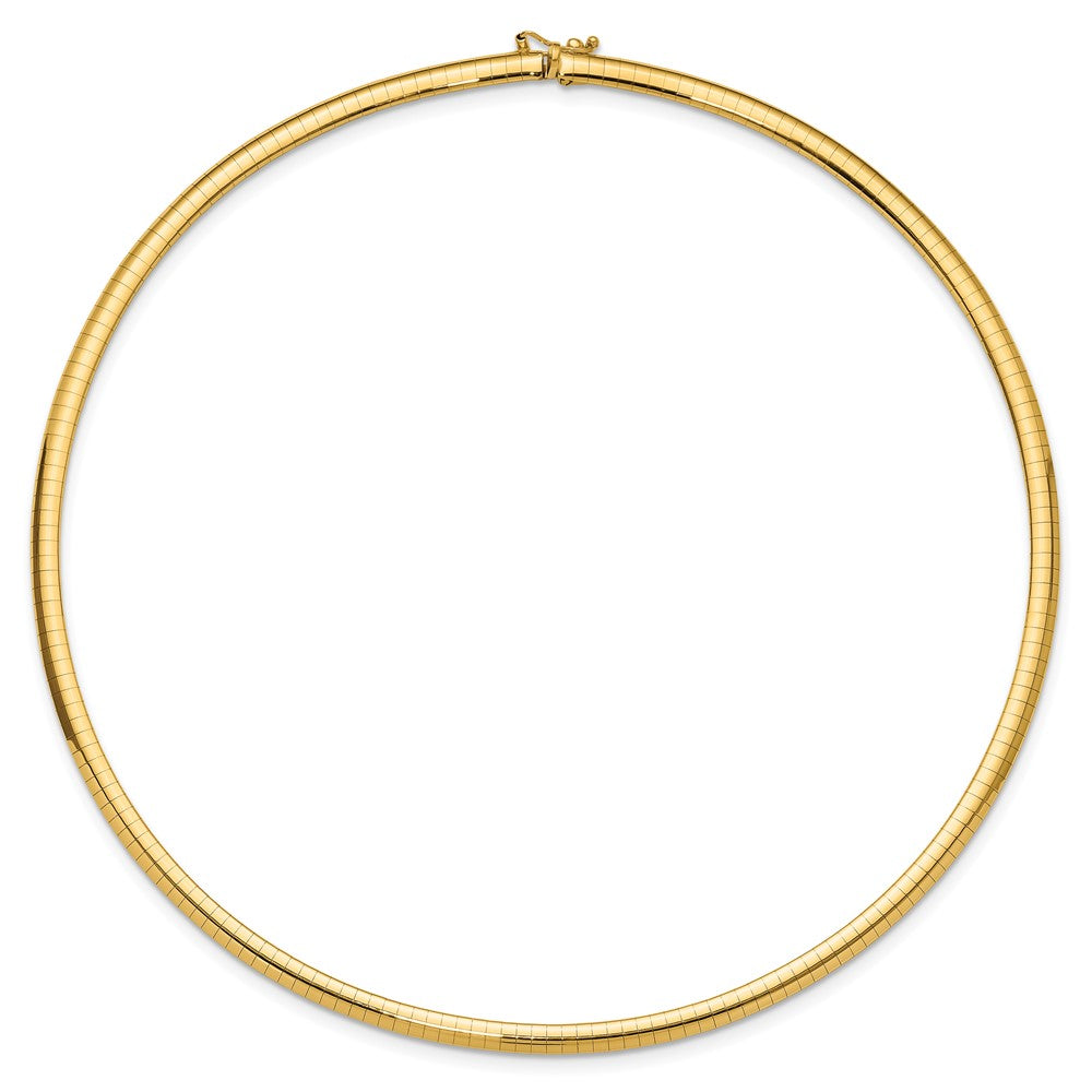 14k 4mm Domed Omega Necklace