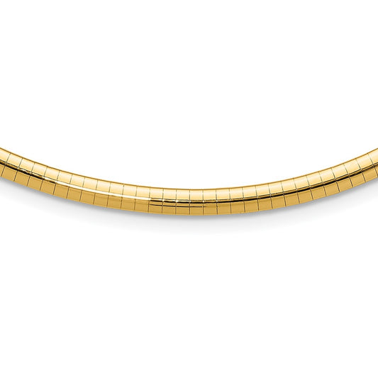 14k 4mm Domed Omega Necklace
