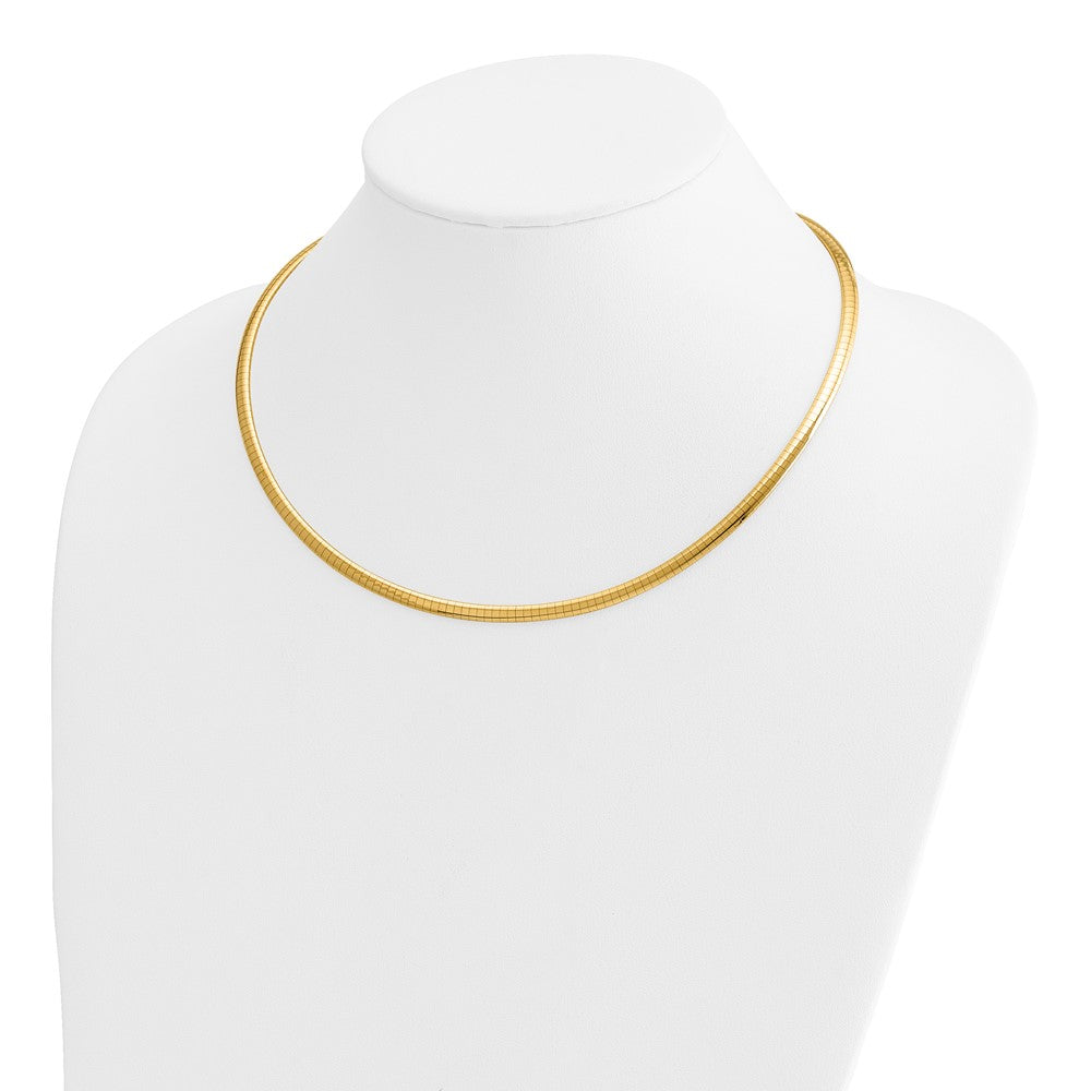 14k 4mm Domed Omega Necklace