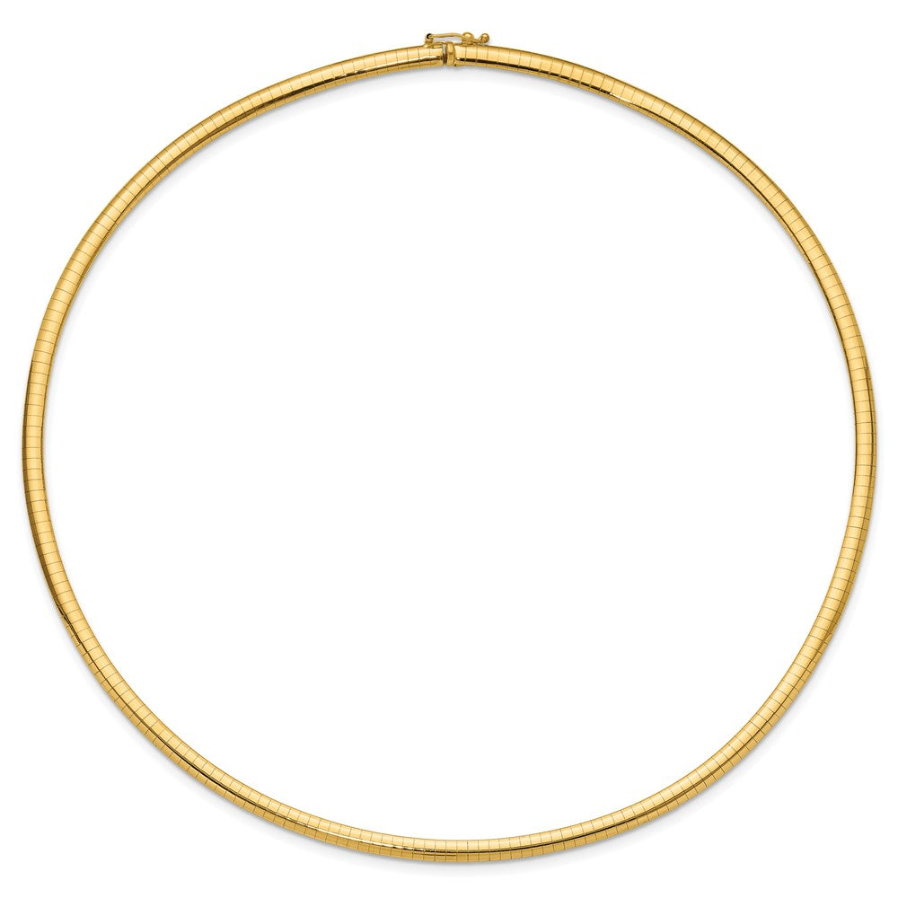 14k 4mm Domed Omega Necklace