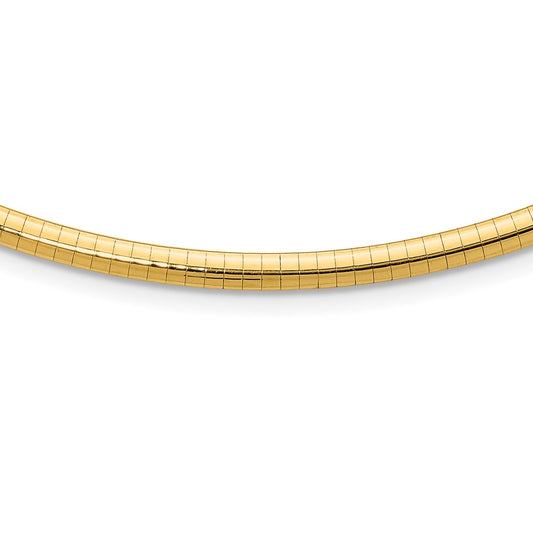 14k 4mm Domed Omega Necklace