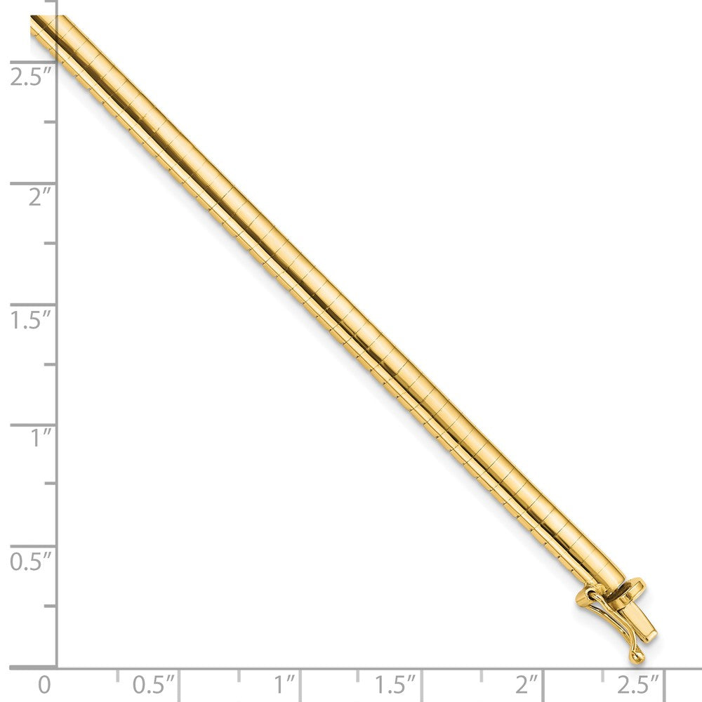 14k 4mm Domed Omega Bracelet
