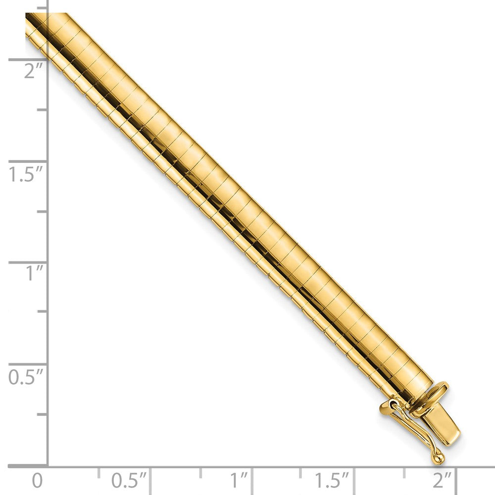 14k 6mm Domed Omega Bracelet