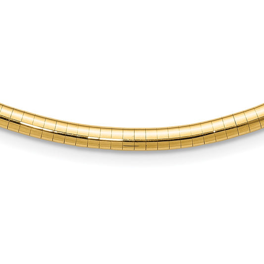 14k 4mm Lightweight Domed Omega Necklace