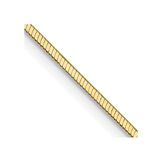 14K 18 inch 1mm Octagonal Snake with Lobster Clasp Chain