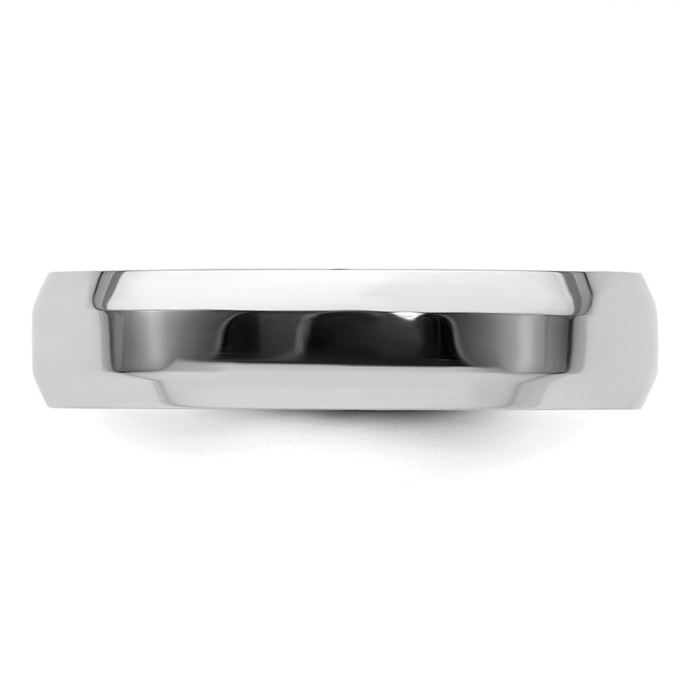 Platinum 5mm Polished Beveled Edge Wedding Band Size 11.5