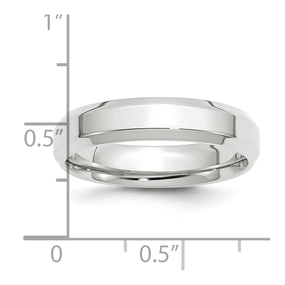 Platinum 5mm Polished Beveled Edge Wedding Band Size 11.5