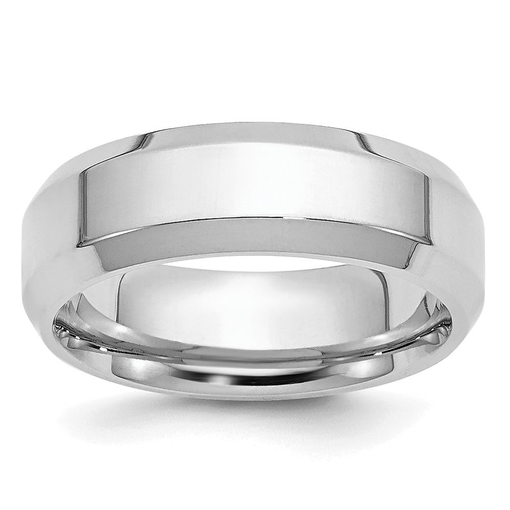 Platinum 6mm Polished Beveled Edge Wedding Band Size 10.5