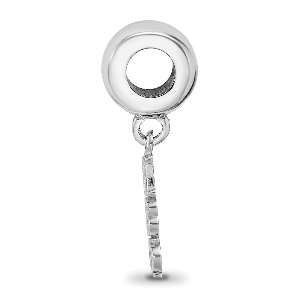 Sterling Silver Rh-plated Pi Beta Phi Vertical Letters on Bead