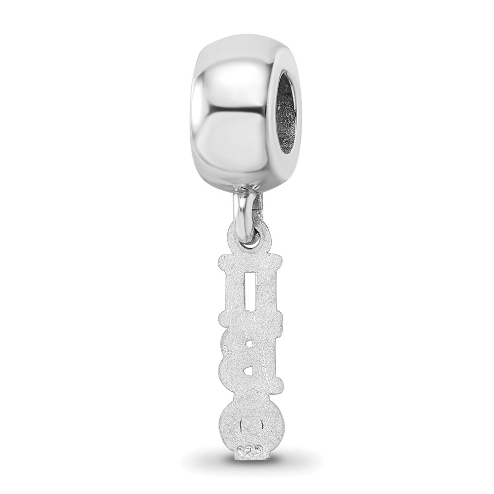 Sterling Silver Rh-plated Pi Beta Phi Vertical Letters on Bead
