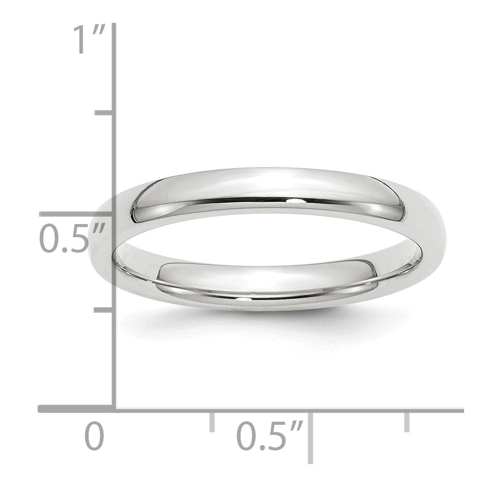 Platinum 3mm Comfort-Fit Wedding Band Size 13