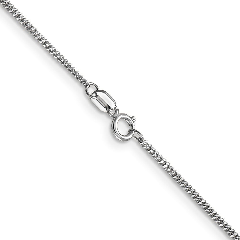 14K White Gold 24 inch 1.4mm Curb  with Spring Ring Clasp Pendant Chain