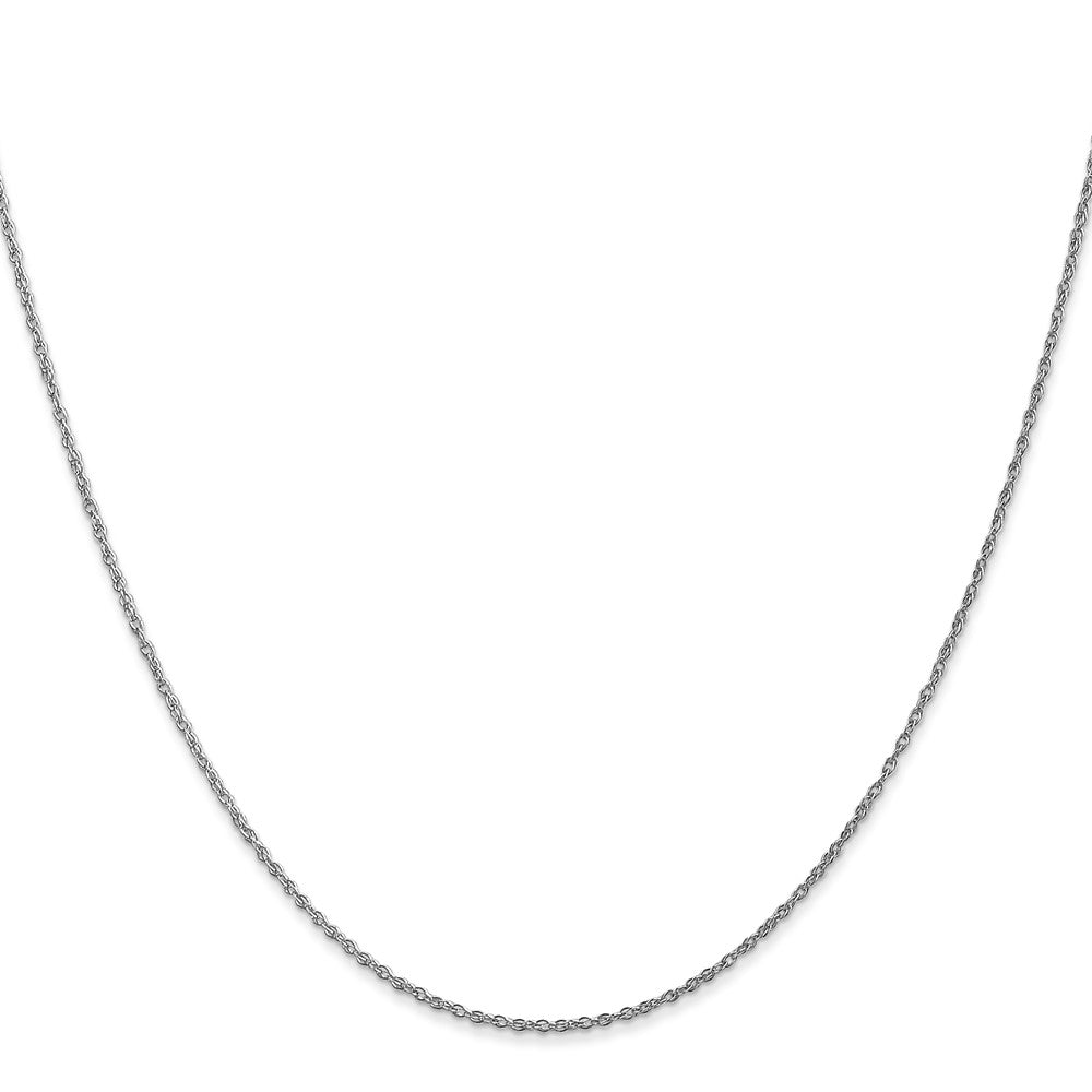 14K White Gold 18 inch .8mm Light Rope with Spring Ring Clasp Chain