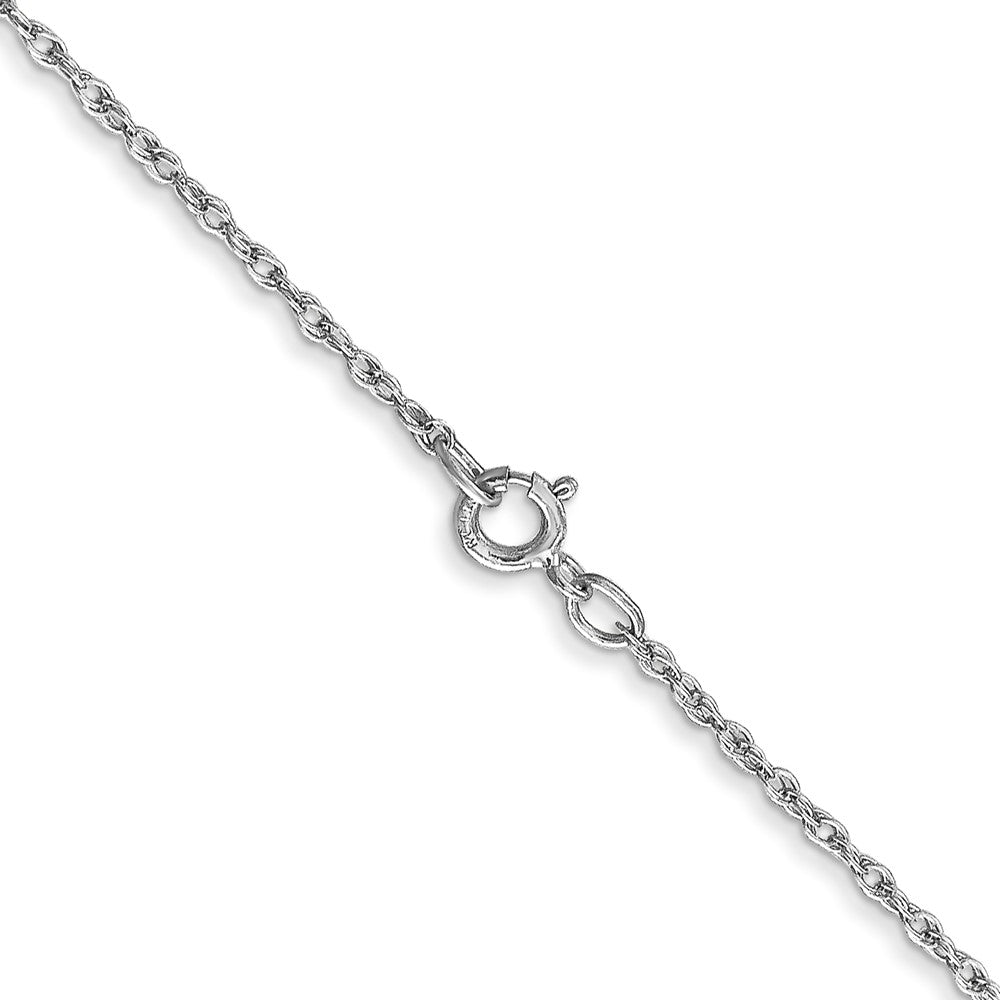 14K White Gold 26 inch .8mm Light Rope with Spring Ring Clasp Chain