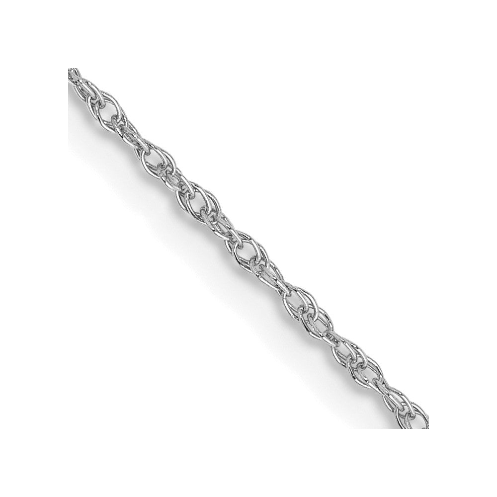 14K White Gold 14 inch .8mm Light Rope with Spring Ring Clasp Chain