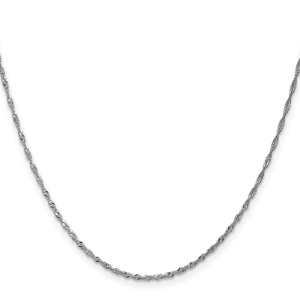 14K White Gold 16 inch 1.4mm Singapore with Spring Ring Clasp Chain