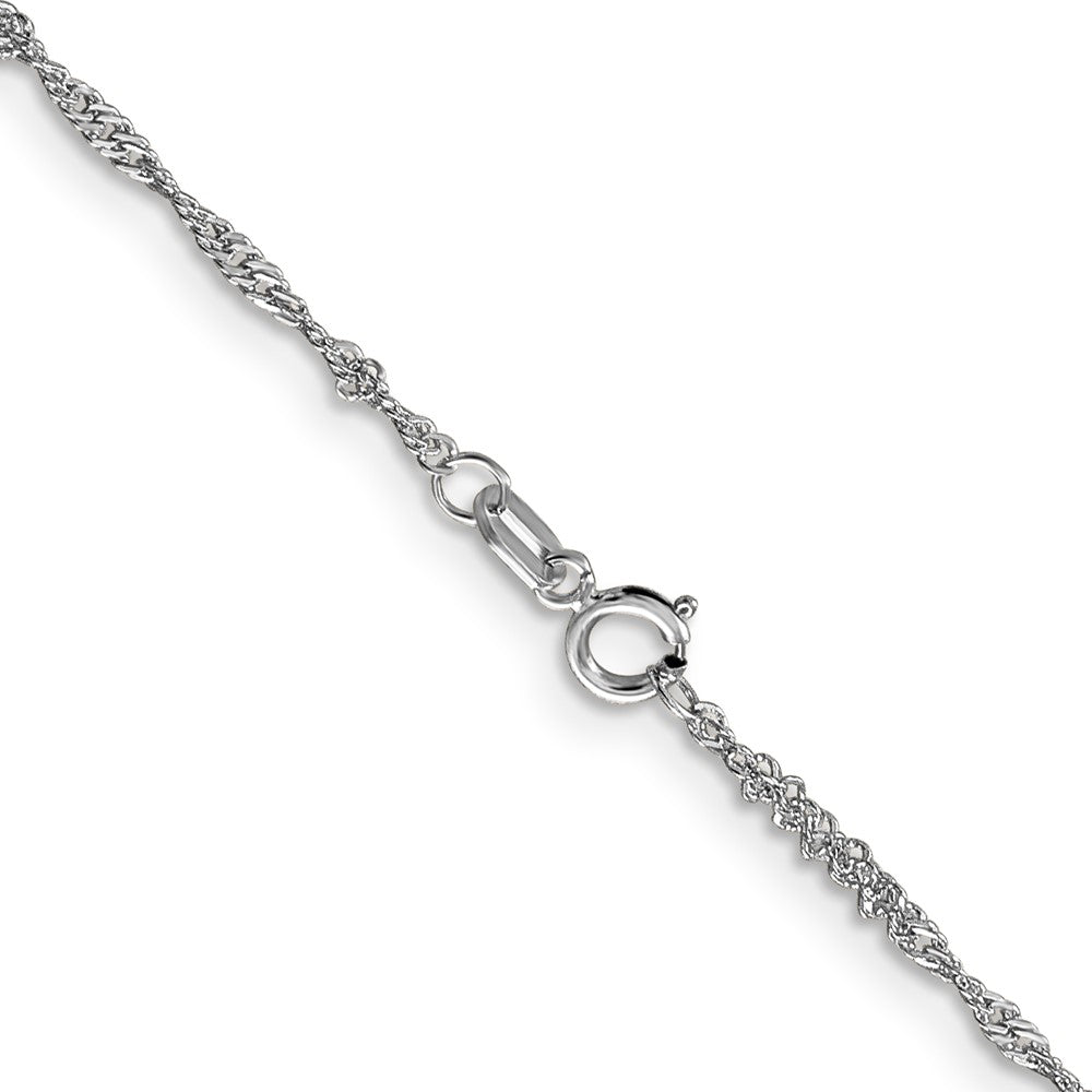 14K White Gold 20 inch 1.4mm Singapore with Spring Ring Clasp Chain