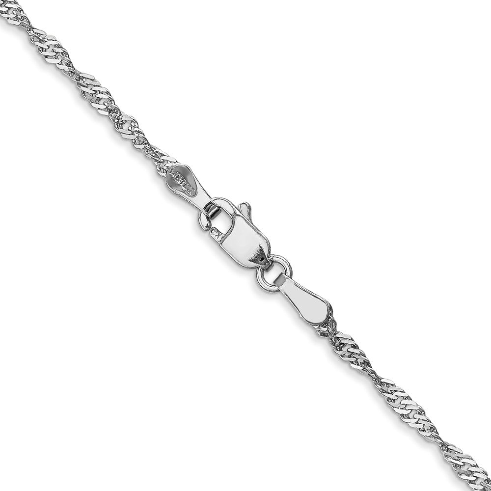 14K White Gold 22 inch 1.7mm Singapore with Lobster Clasp Chain