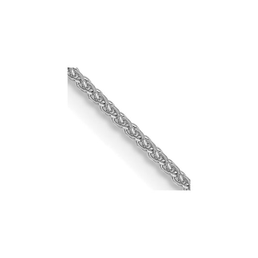 14K White Gold 22 inch 1.05mm Diamond-cut Spiga with Spring Ring Clasp Chain