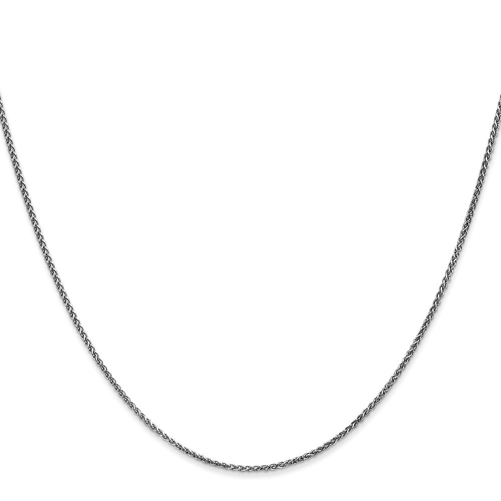 14K White Gold 22 inch 1.25mm Diamond-cut Spiga with Lobster Clasp Chain
