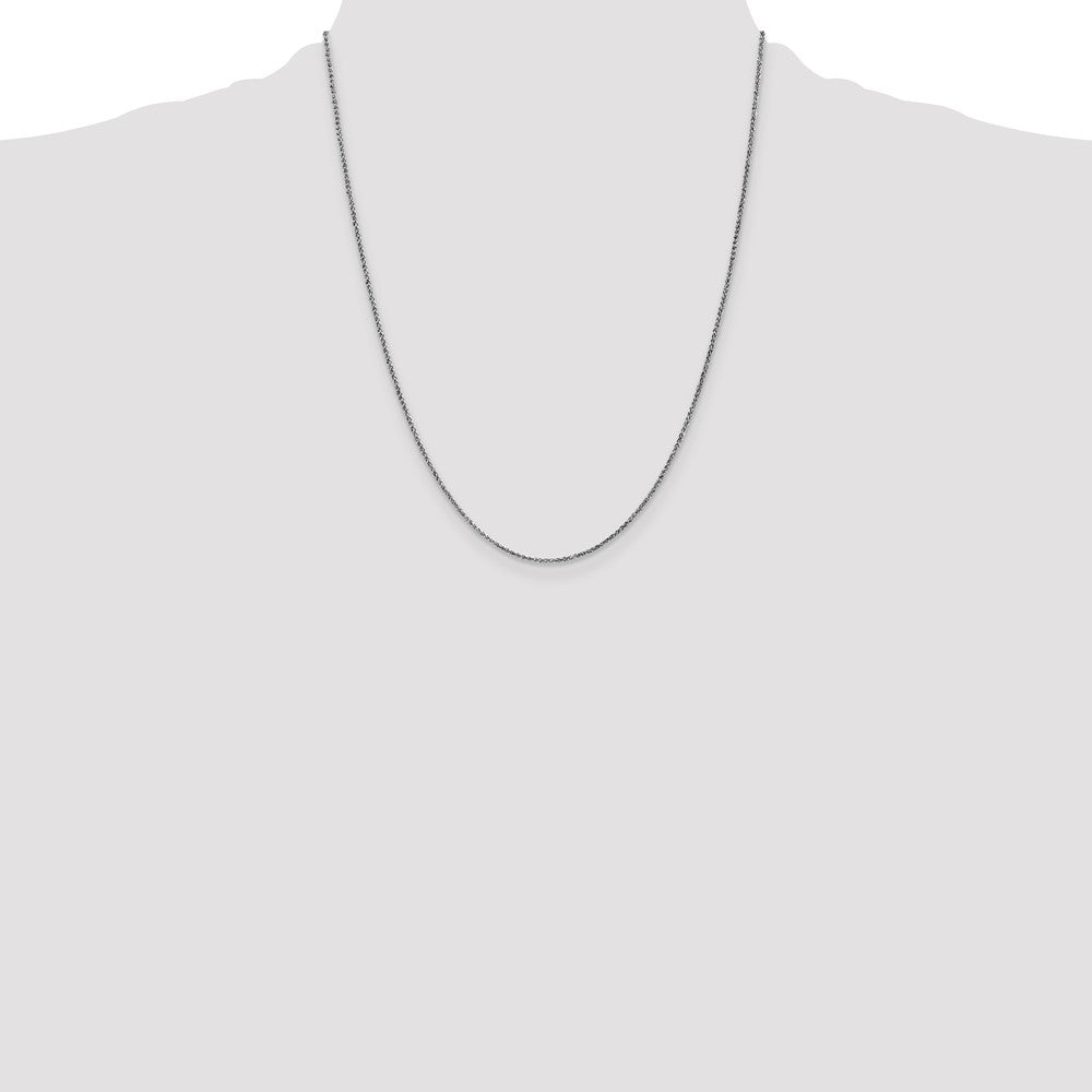 14K White Gold 22 inch 1.25mm Diamond-cut Spiga with Lobster Clasp Chain