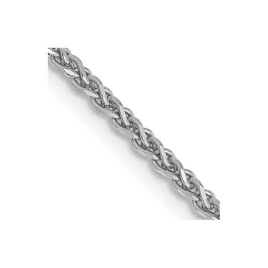 14K White Gold 16 inch 1.7mm Diamond-cut Spiga with Lobster Clasp Chain