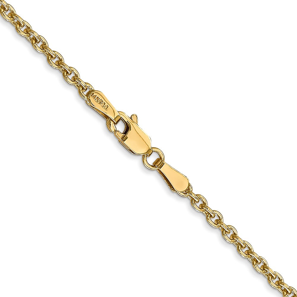 14K 22 inch 2.2mm Forzantine Cable with Lobster Clasp Chain