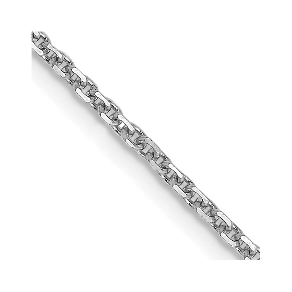 14K White Gold 14 inch 1.45mm Diamond-cut Cable with Lobster Clasp Chain