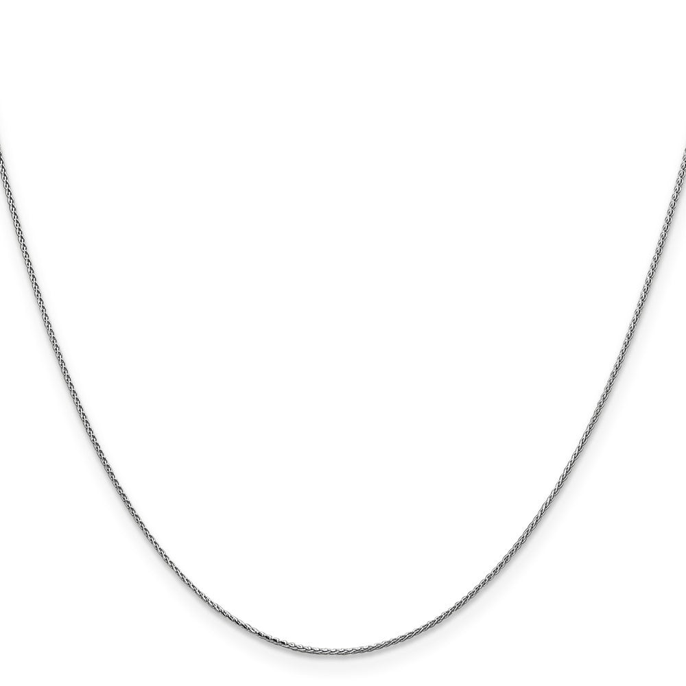14K White Gold 24 inch .85mm Diamond-cut Spiga with Spring Ring Clasp Chain