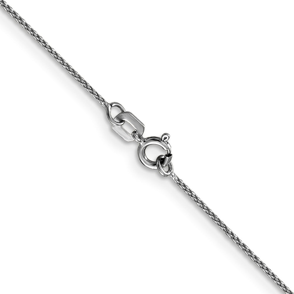 14K White Gold 24 inch .85mm Diamond-cut Spiga with Spring Ring Clasp Chain