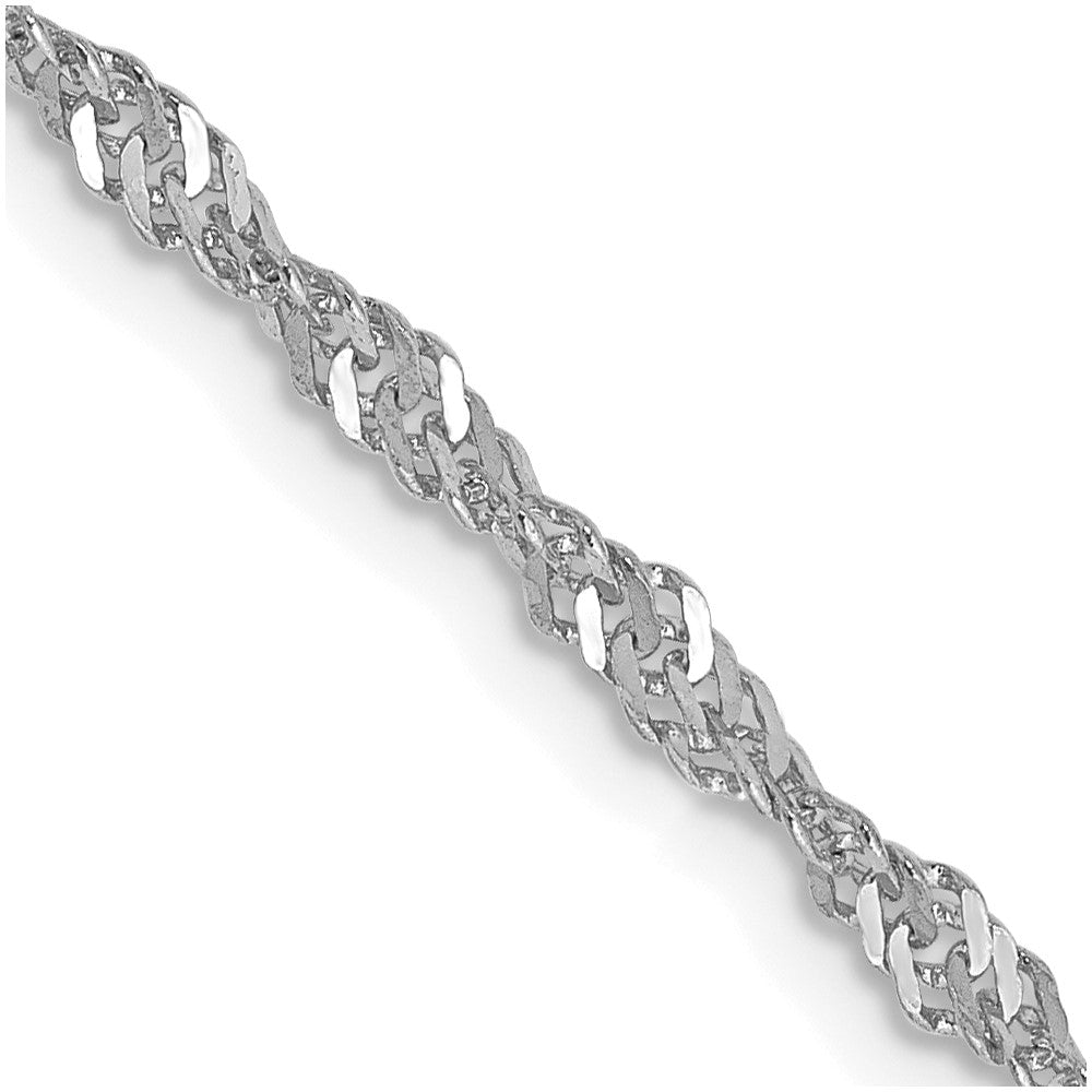 14K White Gold 16 inch 2.0mm Singapore with Lobster Clasp Chain