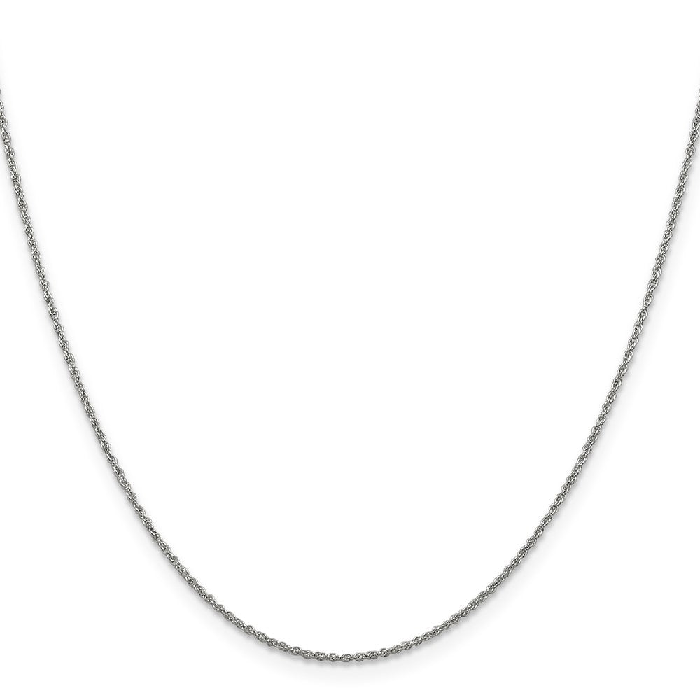 14K White Gold 20 inch 1.1mm Rope with Spring Ring Clasp Chain