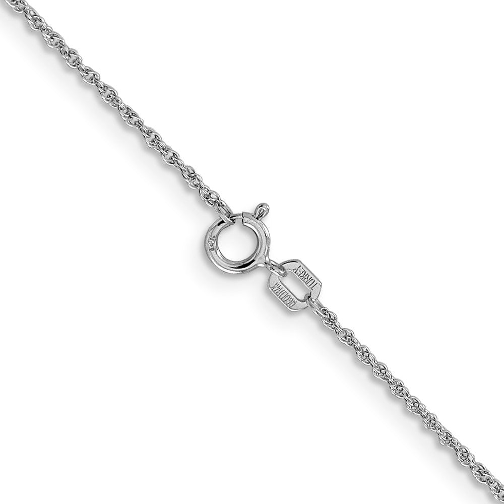 14K White Gold 20 inch 1.1mm Rope with Spring Ring Clasp Chain