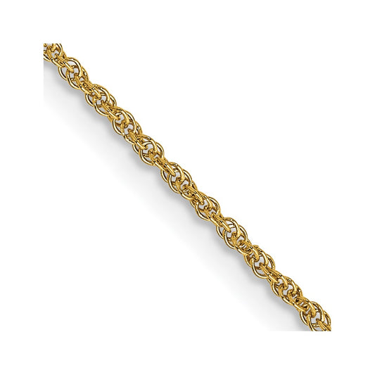 14K 14 inch 1.1mm Baby Rope with Spring Ring Clasp Chain