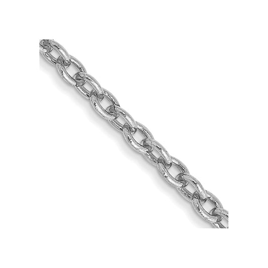 14K White Gold 22 inch 1.8mm Forzantine Cable with Lobster Clasp Chain