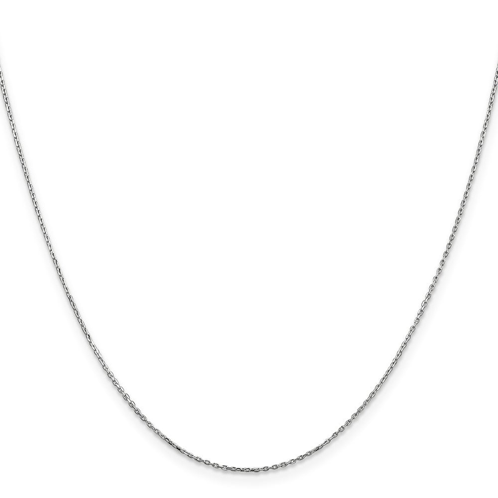 14K White Gold 16 inch .8mm Diamond-cut Cable with Lobster Clasp Chain