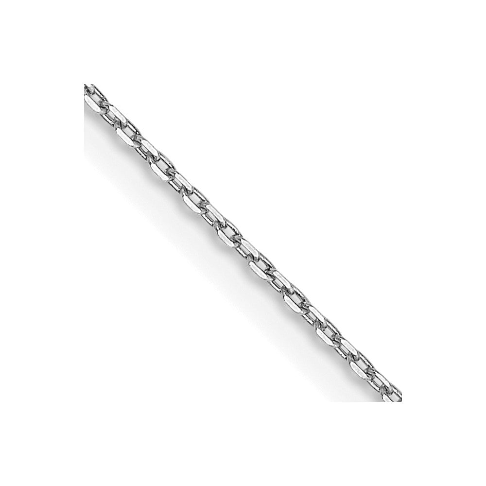 14K White Gold 16 inch .8mm Diamond-cut Cable with Lobster Clasp Chain