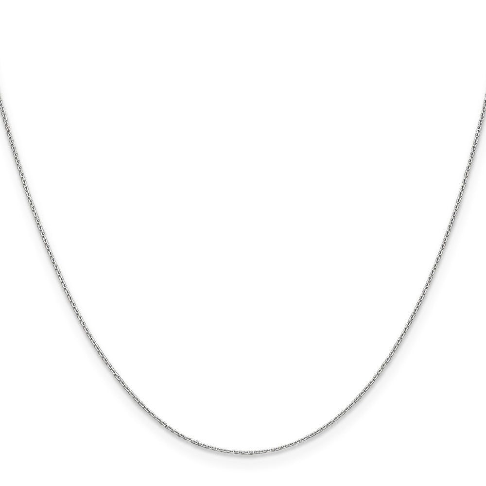 14K White Gold 20 inch .65mm Diamond-cut Round Open Link Cable with Lobster Clasp Chain