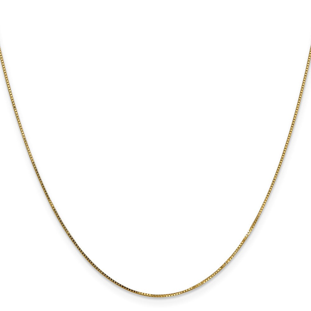 14K 22 inch .7mm Box with Spring Ring Clasp Chain