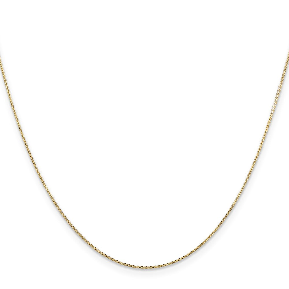 14K 26 inch .8mm Diamond-cut Round Open Link Cable with Lobster Clasp Chain